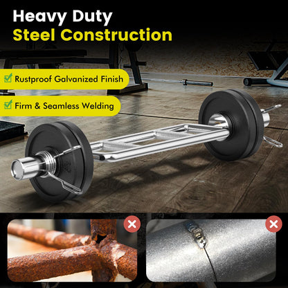84.5 cm Inch Olympic Triceps Bar, 320 kg Solid Steel Weight Bar