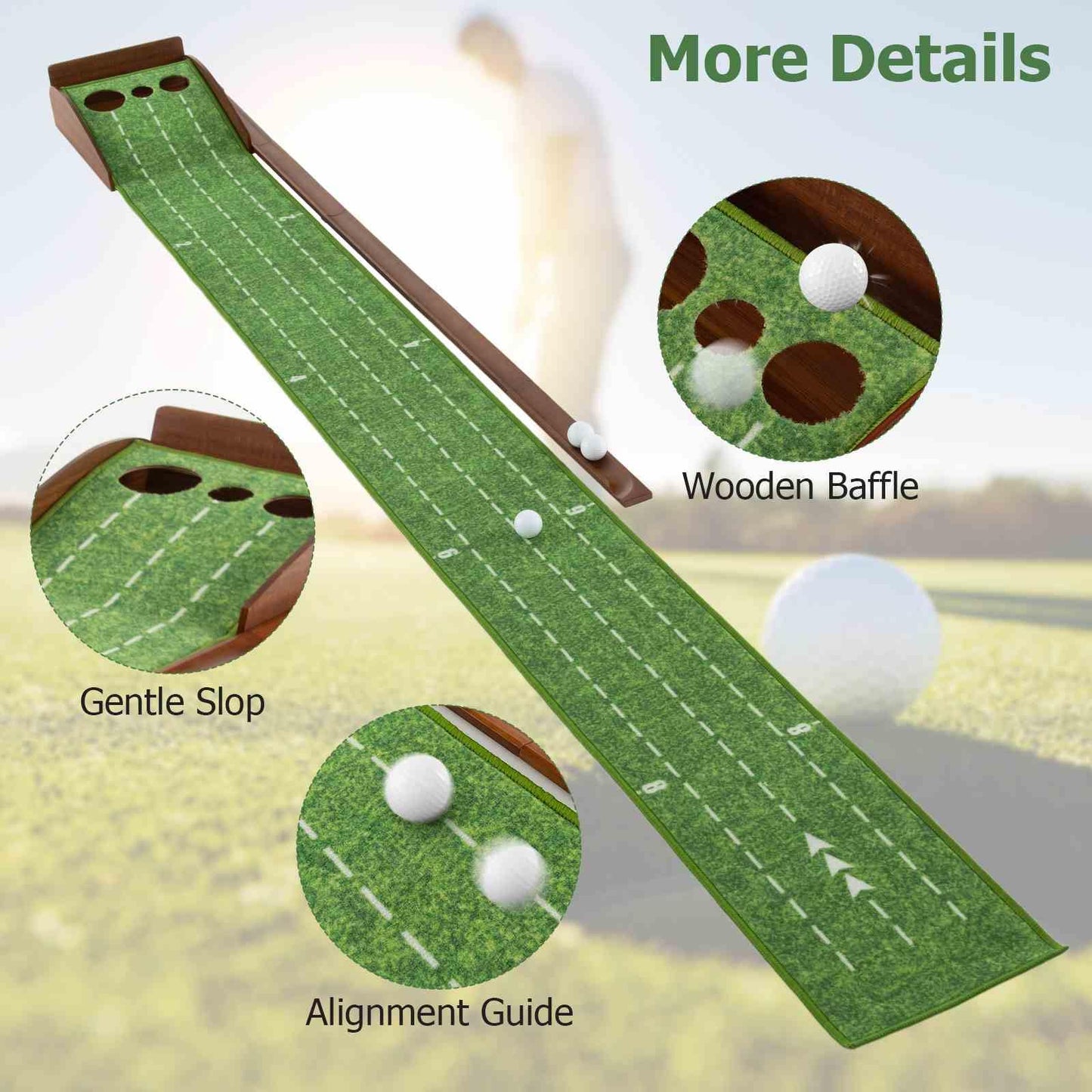 Indoor/Outdoor Golf Putting Mat for Training & Practicing