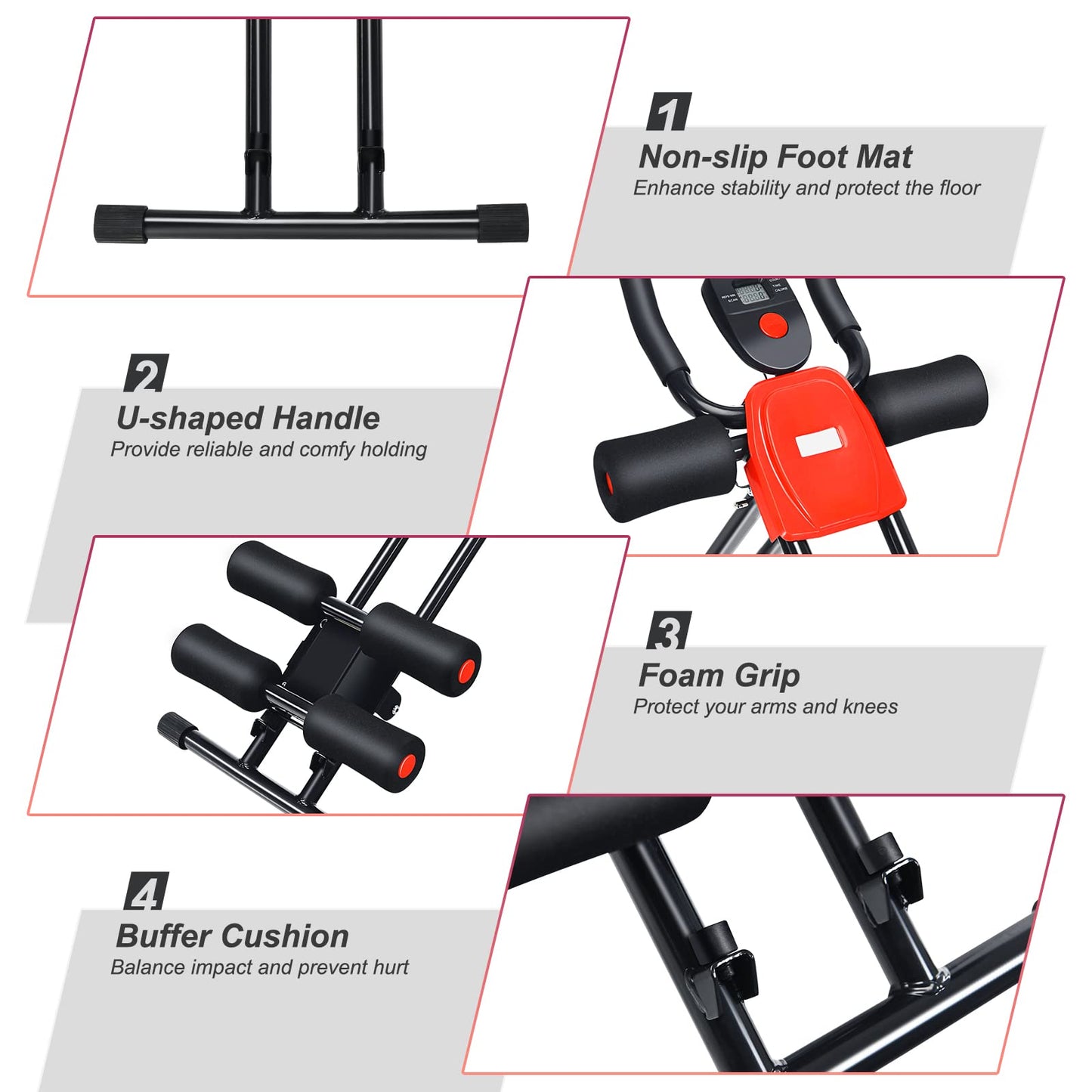Abdominal Cruncher Machine Foldable Core Abdominal Trainer