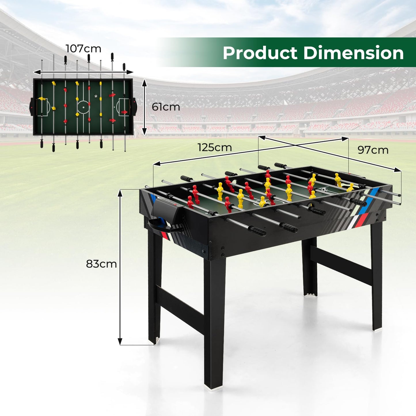 4 in 1 Multi Game Soccer Table Set for Game Rooms & Bars & Party