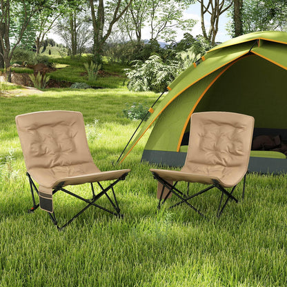 Folding Camping Chair for Adults with Adjustable Backrest and Padded Seat