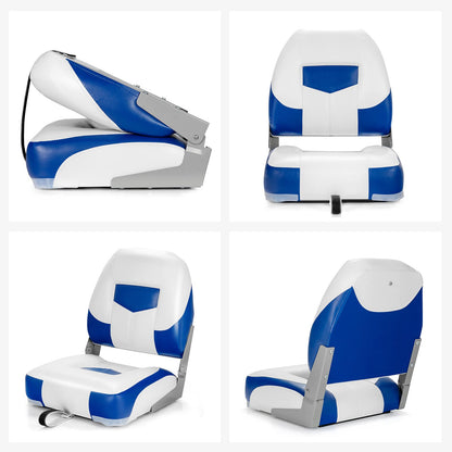 Set of 2 Deluxe Folding Boat Seats Stainless Steel Screws Included