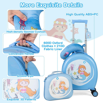 4-Piece Kids Luggage Suitcase Set with 14 Inch Hardside Spinner