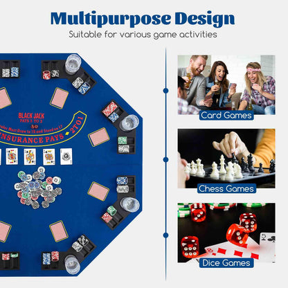 1.2M 8-Player Foldable Poker Table Top for Family Game