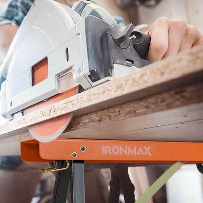 2 Pack Heavy Duty Saw Horses with Folding Design Non-slip Pads and Surface for Woodworking