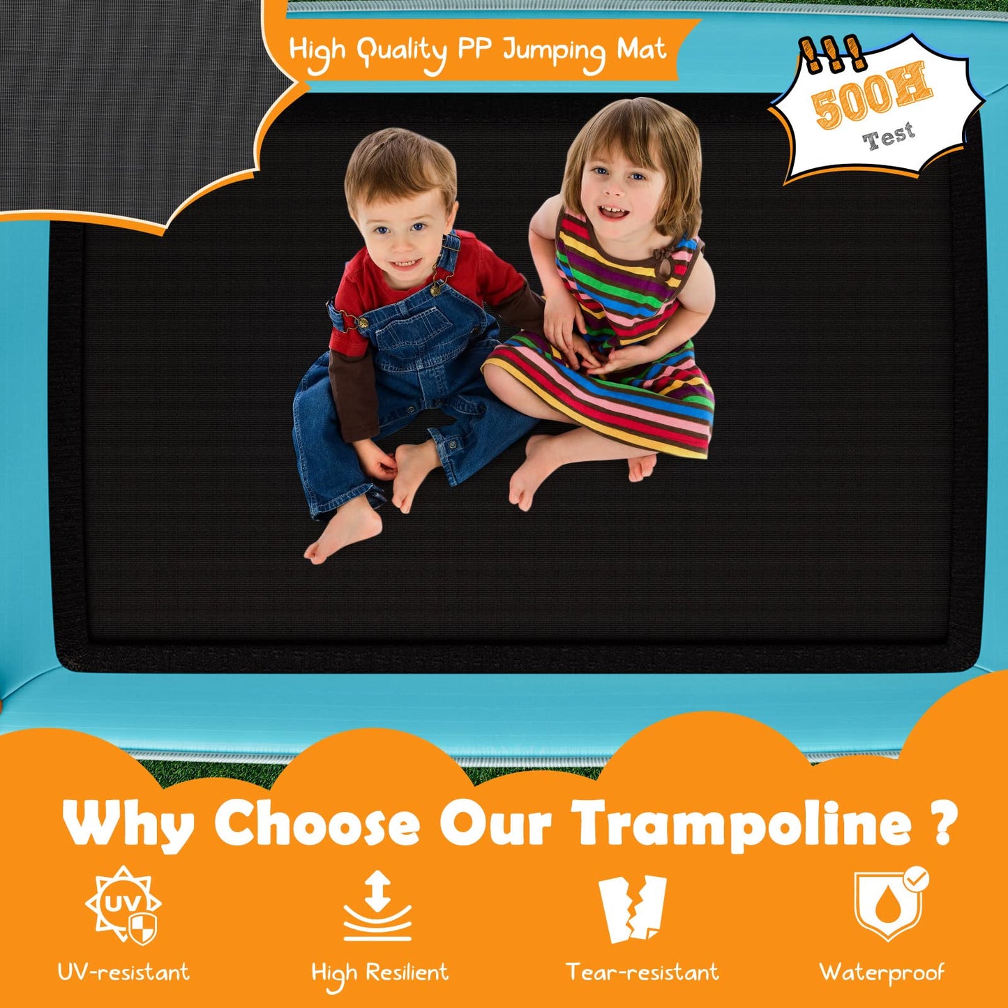 6FT Kids Recreational Trampoline for Boys & Girls Over 3 Years Old