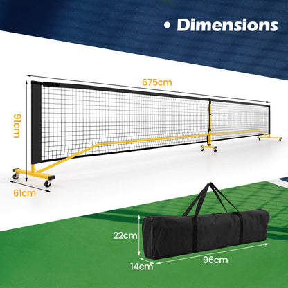 Portable PE Pickleball Net for Outdoor Indoor Driveway Backyard
