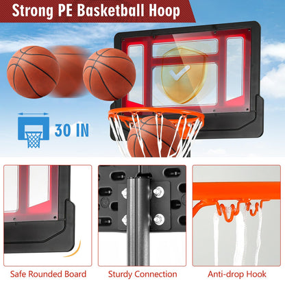 Weather-Resistance Basketball Goal Toy with Adjustable Height 132-251cm