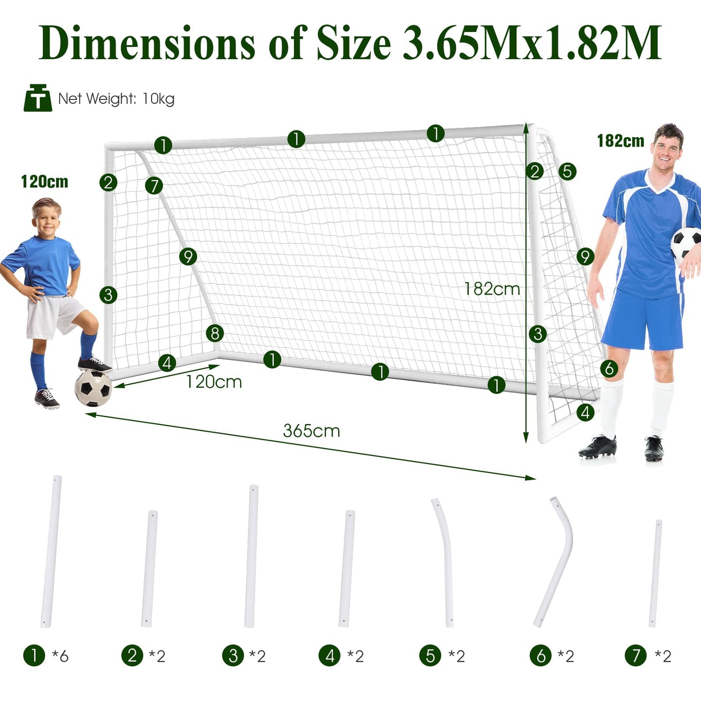 Portable Soccer Goal with Strong PVC Frame & High-Strength Netting