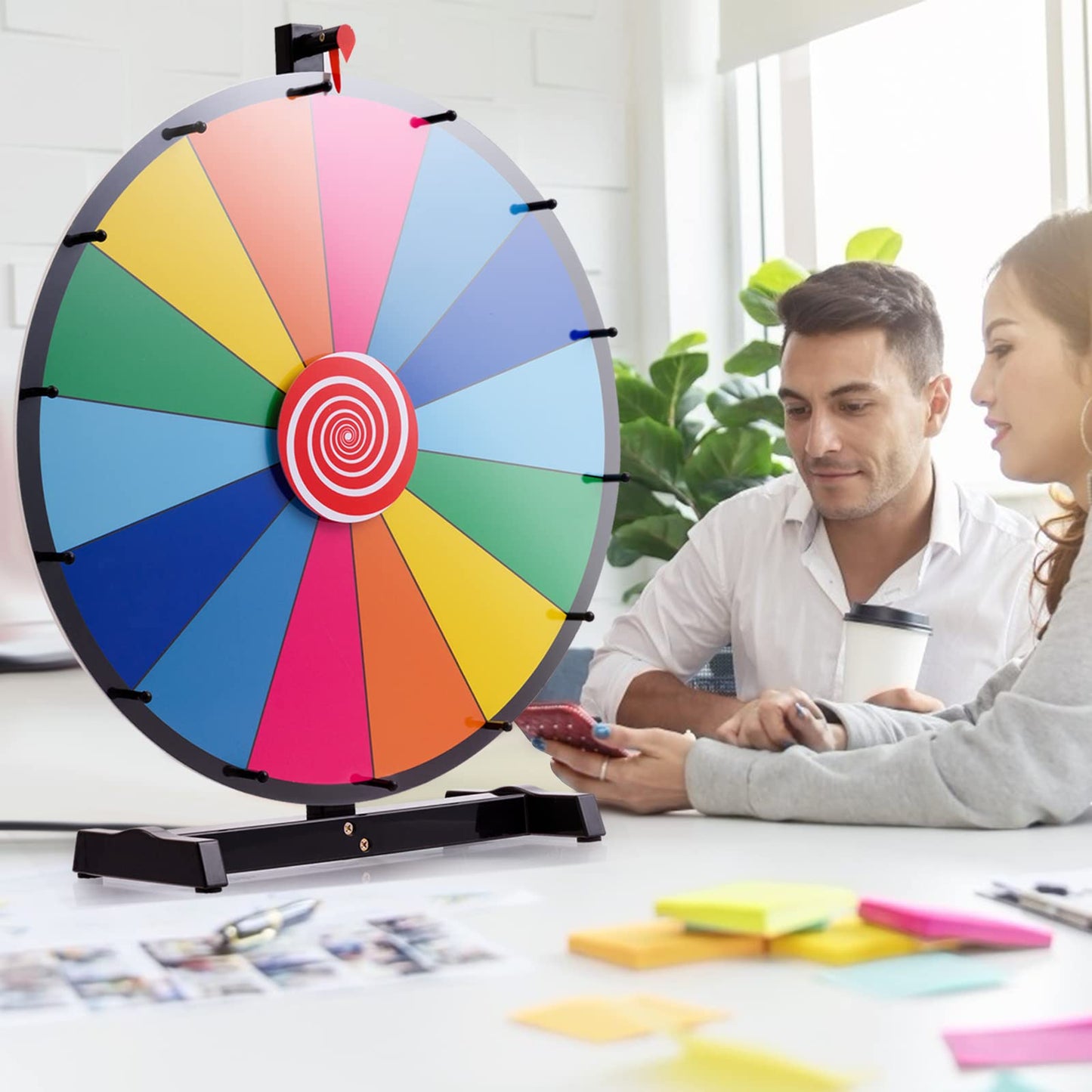 24" Tabletop Spinning Prize Wheel for Kids Adults w/Dry Erase and Marker