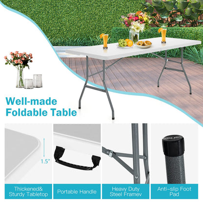 180 cm Portable & Lightweight Folding Camping Table with Carrying Handle