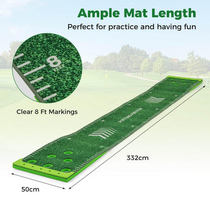 Portable Putting Green Mat with 2 Adjustable Putters