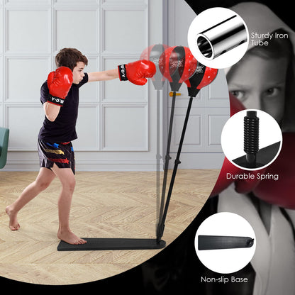 Inflatable Boxing Ball with Boxing Gloves & Air Pump & Stand