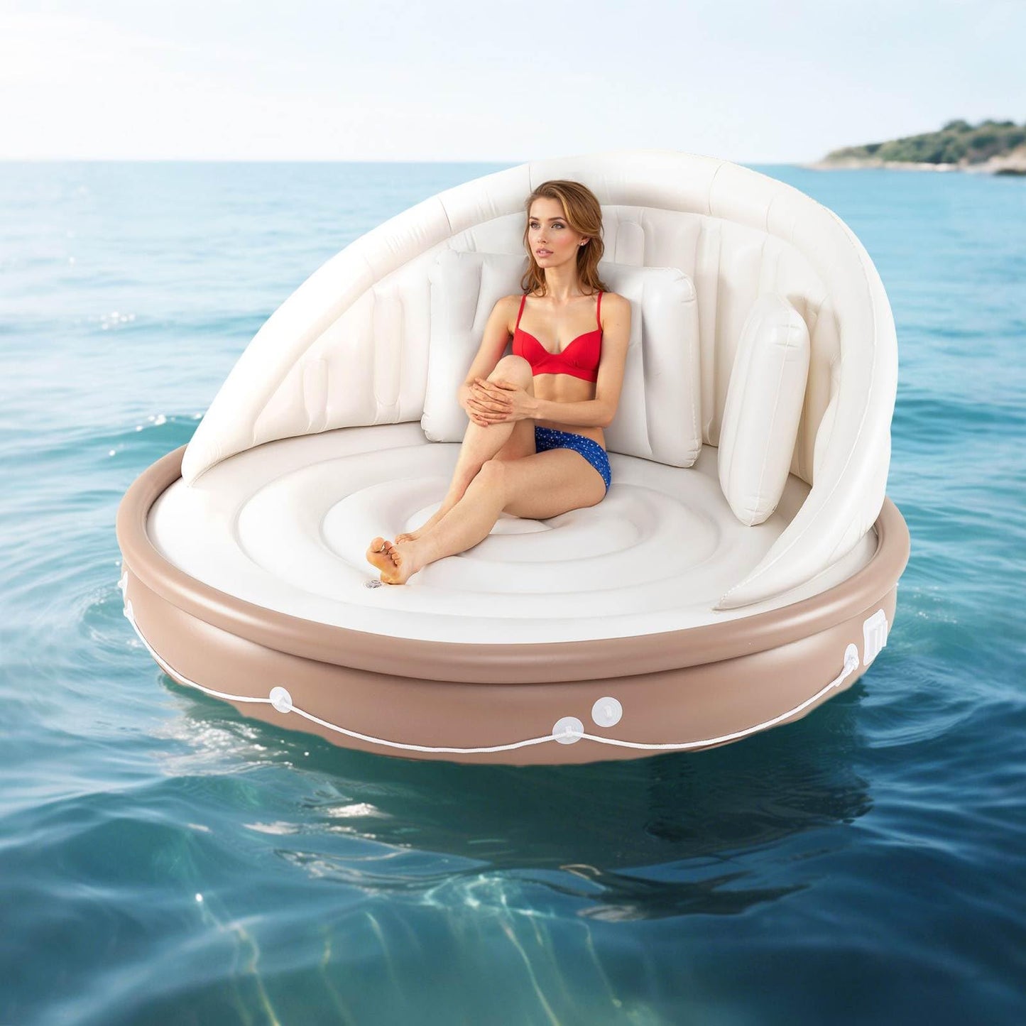 Inflatable Canopy Island w/Retractable & Removable Canopy SPF50+