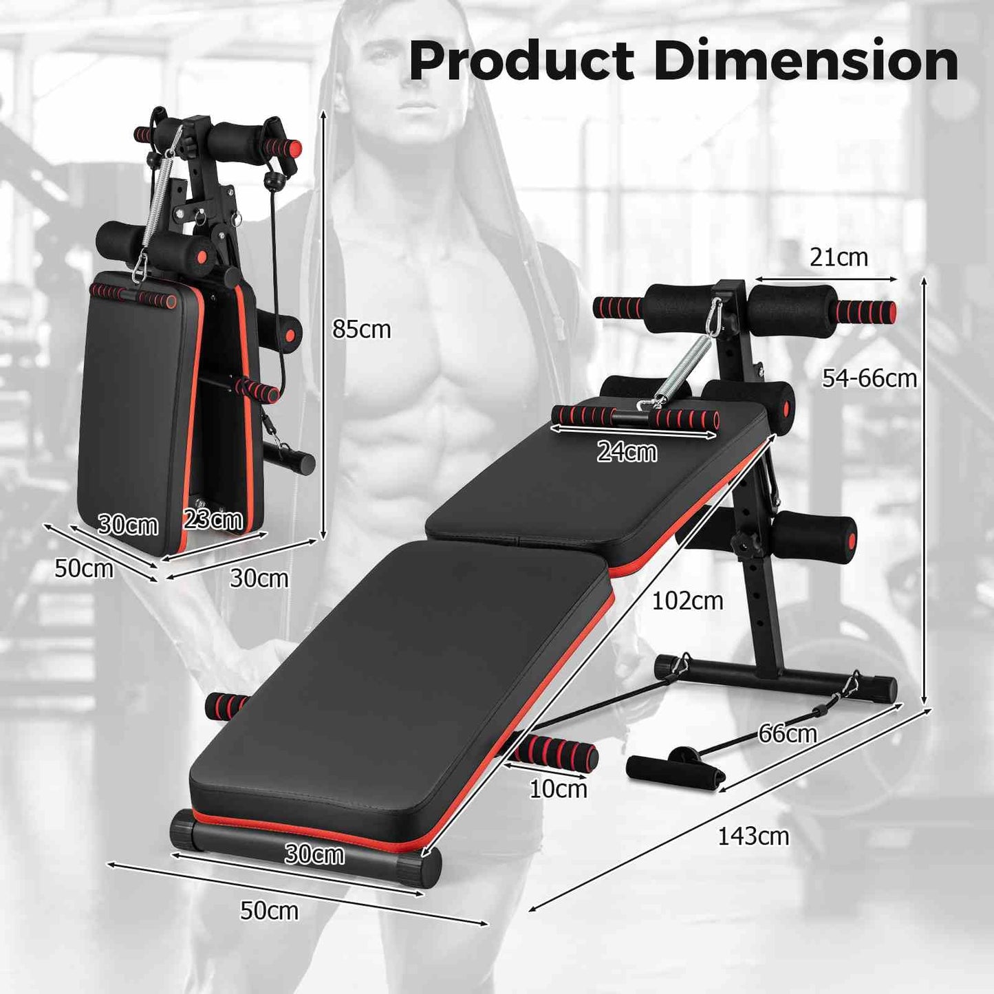 Multifunctional Sit up Bench 4 Position Adjustable Metal Workout Bench