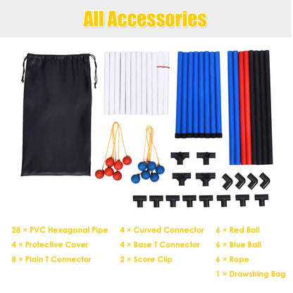 Ladder Toss Game Set Indoor/Outdoor Ladder Ball Toss Game with 6 PE Bolas