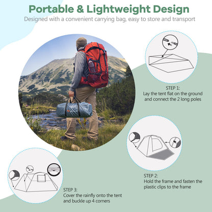 Camping Tent for 4-6 Persons With Front Porch & Back Vestibule