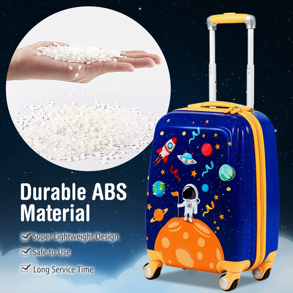 Kids Luggage Set with 4 Multidirectional wheels for Travel