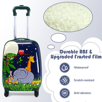 2 Pieces Kids Carry On Luggage Set with Spinner Wheels