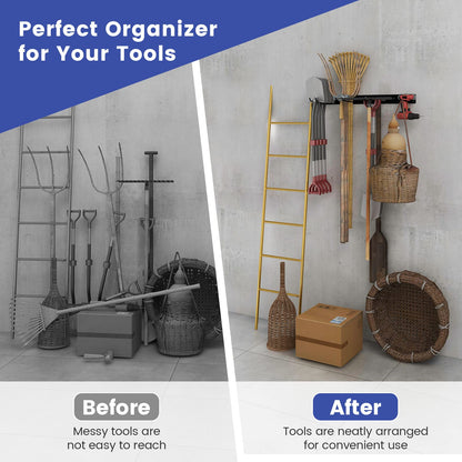 Garden Tool Organizer with 8 Hooks for Home/Office/Garage