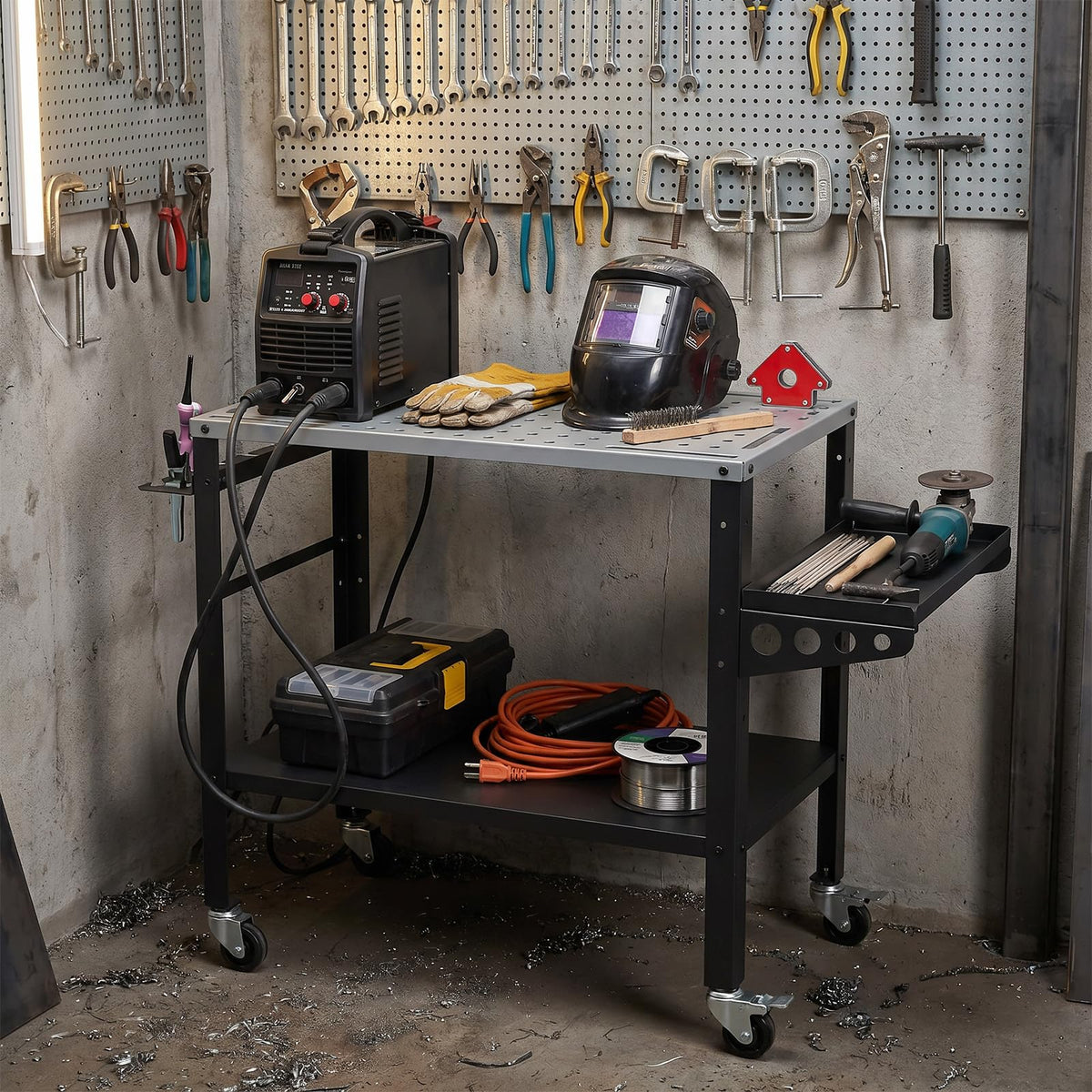 92cm x 46cm Welding Table with Tool Rack and Tray