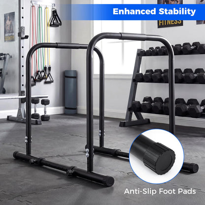 Adjustable Dip Bar, Heavy Duty Parallette Push Up Stand with 660 LBS Capacity