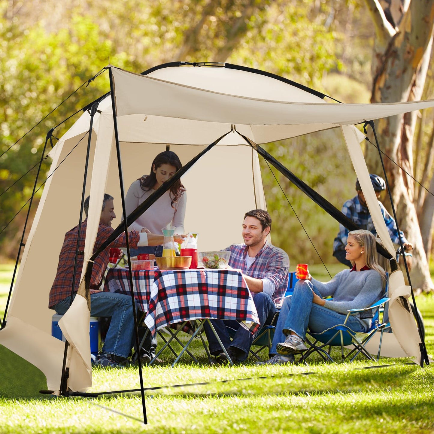Screen Dome Camping Tent for 6-8 People Easy Setup
