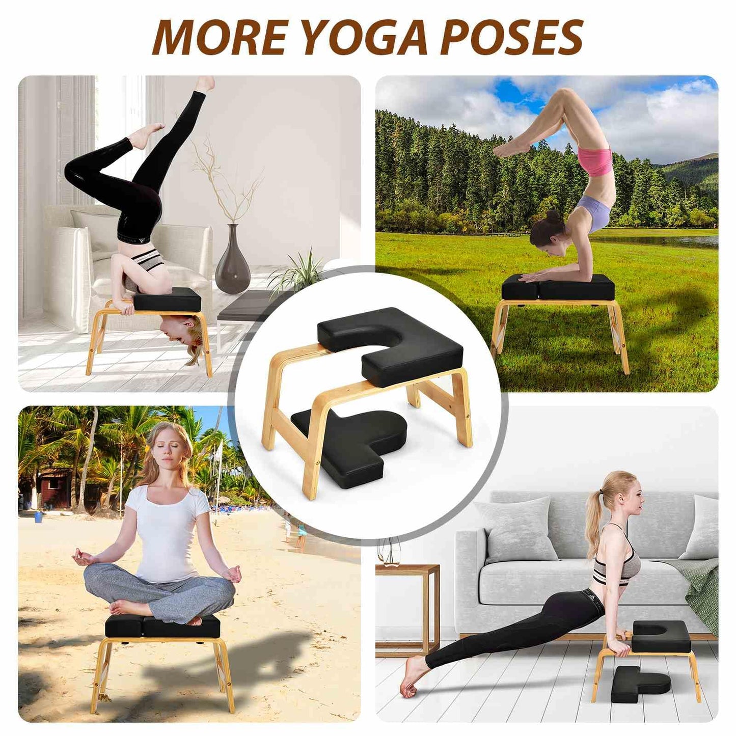 Yoga Headstand Bench Upside Down Chair for Balance Training