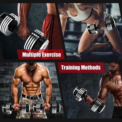 2 PACK Weight Adjustable Dumbbells with Anti-Slip Handle