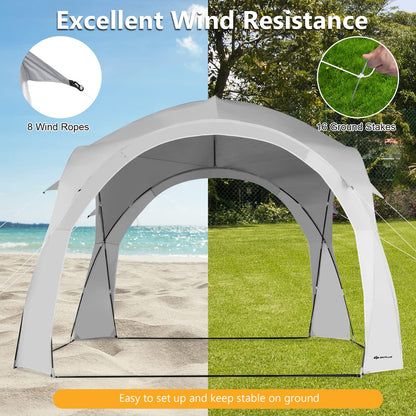 335cm x 335cm Large Sun Shelter for 6-8 People UPF50+ Beach Tent