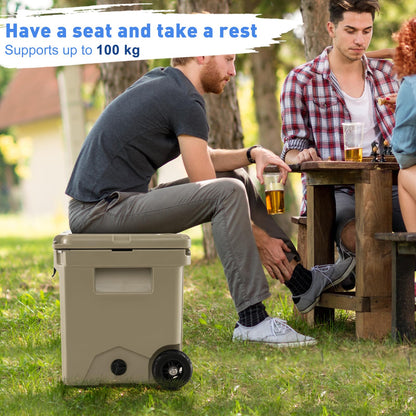40L Hard Cooler with Built-in Bottle Opener Wheels & Handle