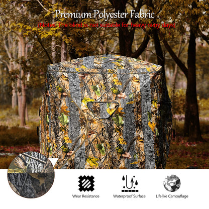Pop Up Hunting Ground Blind 3 Person Camouflage Hunting Tent W/ Silent Slide Windows