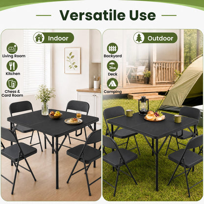 34” Folding Table, Square Foldable Card Table