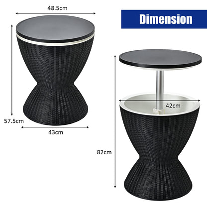 Outdoor Ice Cooler with Height Adjustable Tabletop for Party
