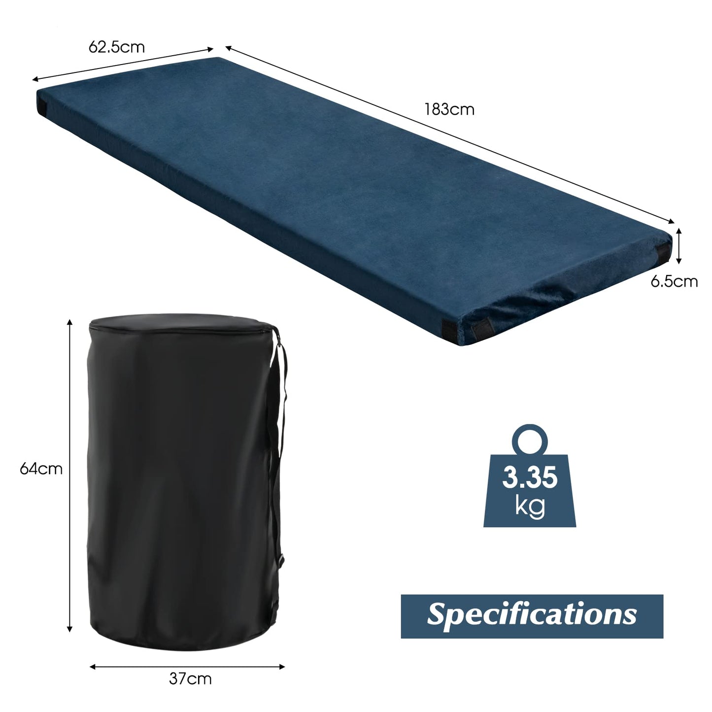 Foldable Camping Mattress with High Density Foam Cushion & Anti-Slip Bottom