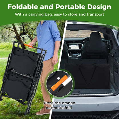 Folding Portable Camping Kitchen Table w/Heat-Resistant Aluminum Tabletop