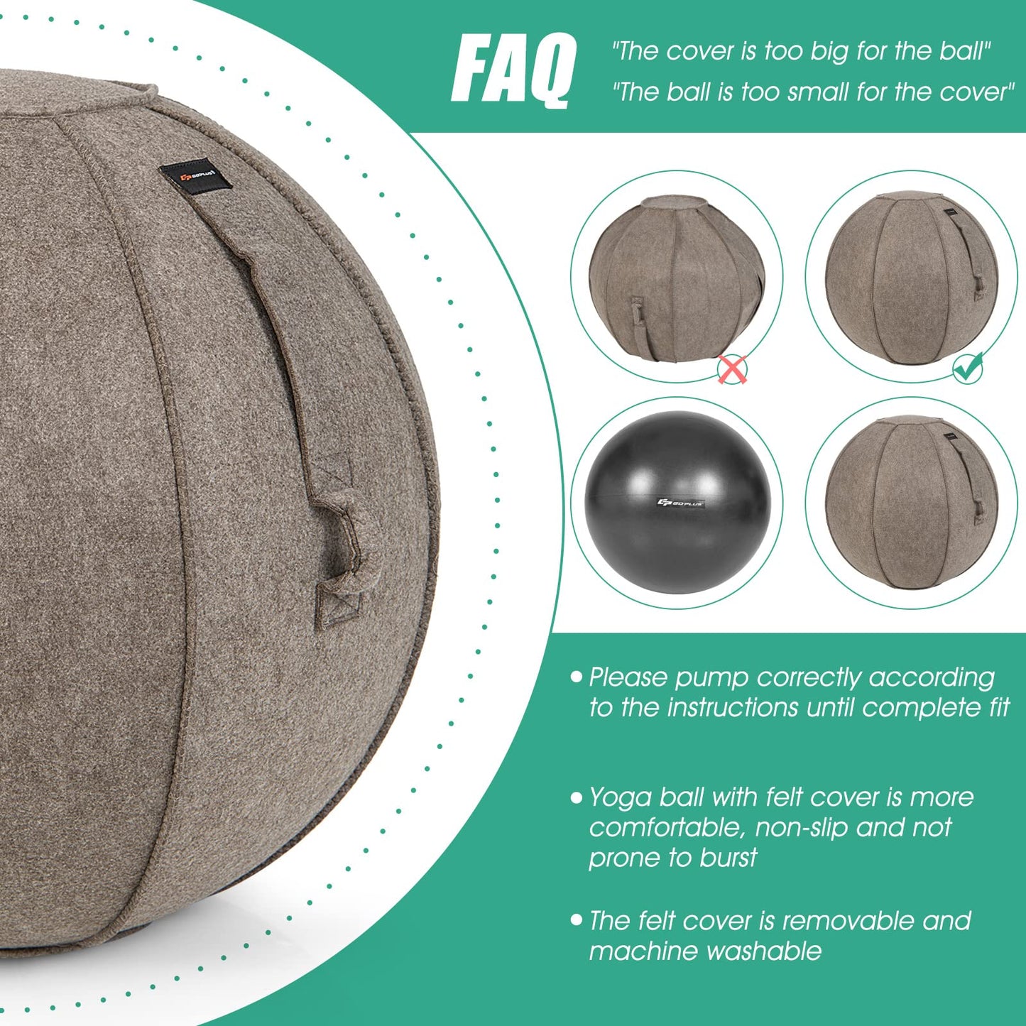65cm Yoga Ball Sitting Chair Pilates Exercise Balance Training Yoga Ball