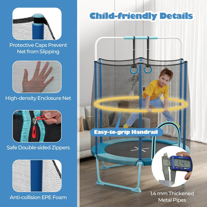 60'' Trampoline with Gymnastic Bar & Rings