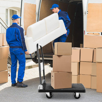 Folding Push Cart Dolly with 360° Swivel Wheels & 200KG Load