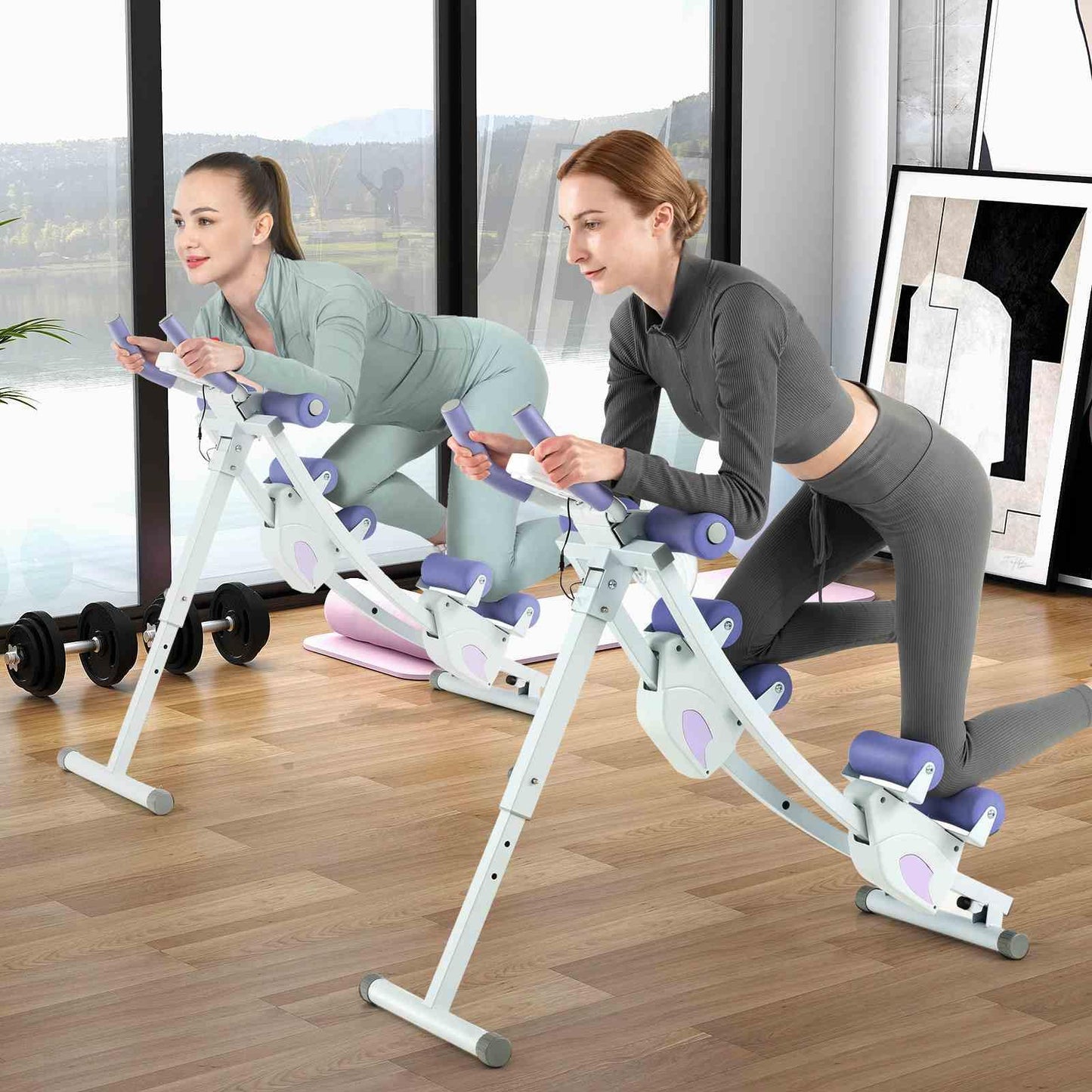 Foldable Core & Abdominal Workout Trainer with 4 Adjustable Heights
