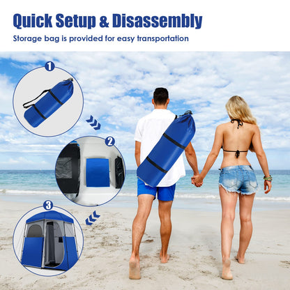 Double-Room Camping Shower Tent Changing Room Privacy Tent
