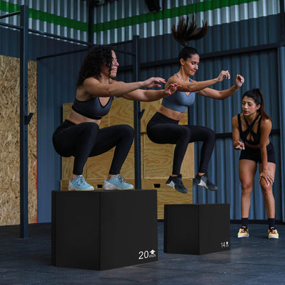 16 Inch Foam Jumping Box with 3 Heights & Easy-to-Clean PU Cover