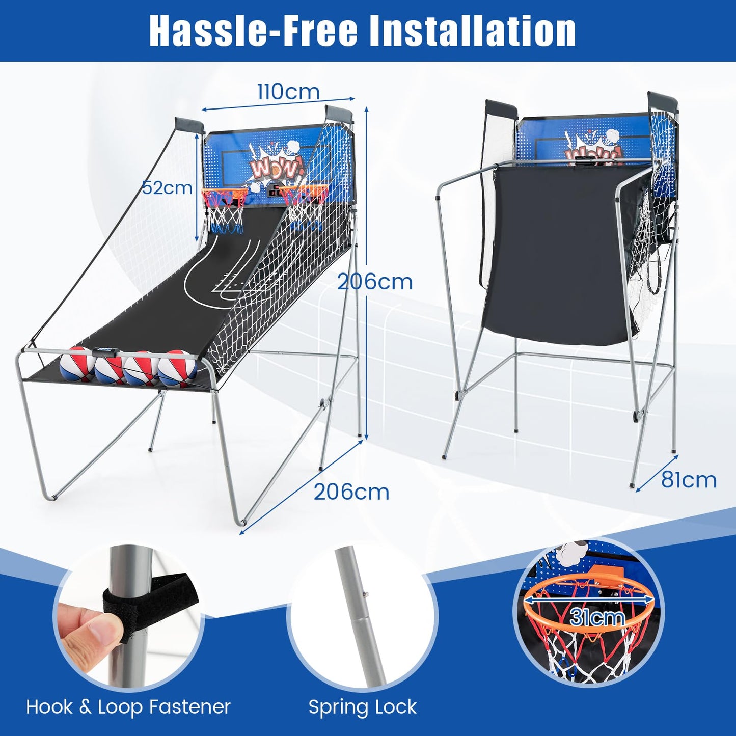 Dual Shot Basketball Arcade Game with 8 Game Modes & Arcade Sound
