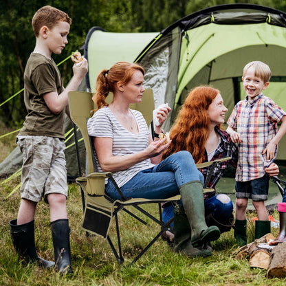 2 in 1 Portable Camping Chair with Detachable Footrest Adjustable Backrest