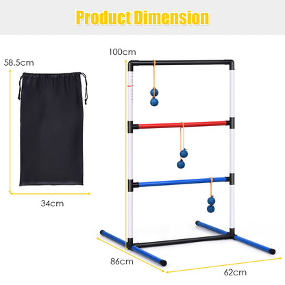 Ladder Toss Game Set Indoor/Outdoor Ladder Ball Toss Game with 6 PE Bolas