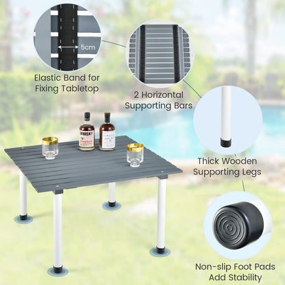 Solid Fir Wood Portable Roll up Table with Carry Bag for Camping