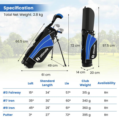 Junior Complete Golf Club Set with Lightweight Design for Kids