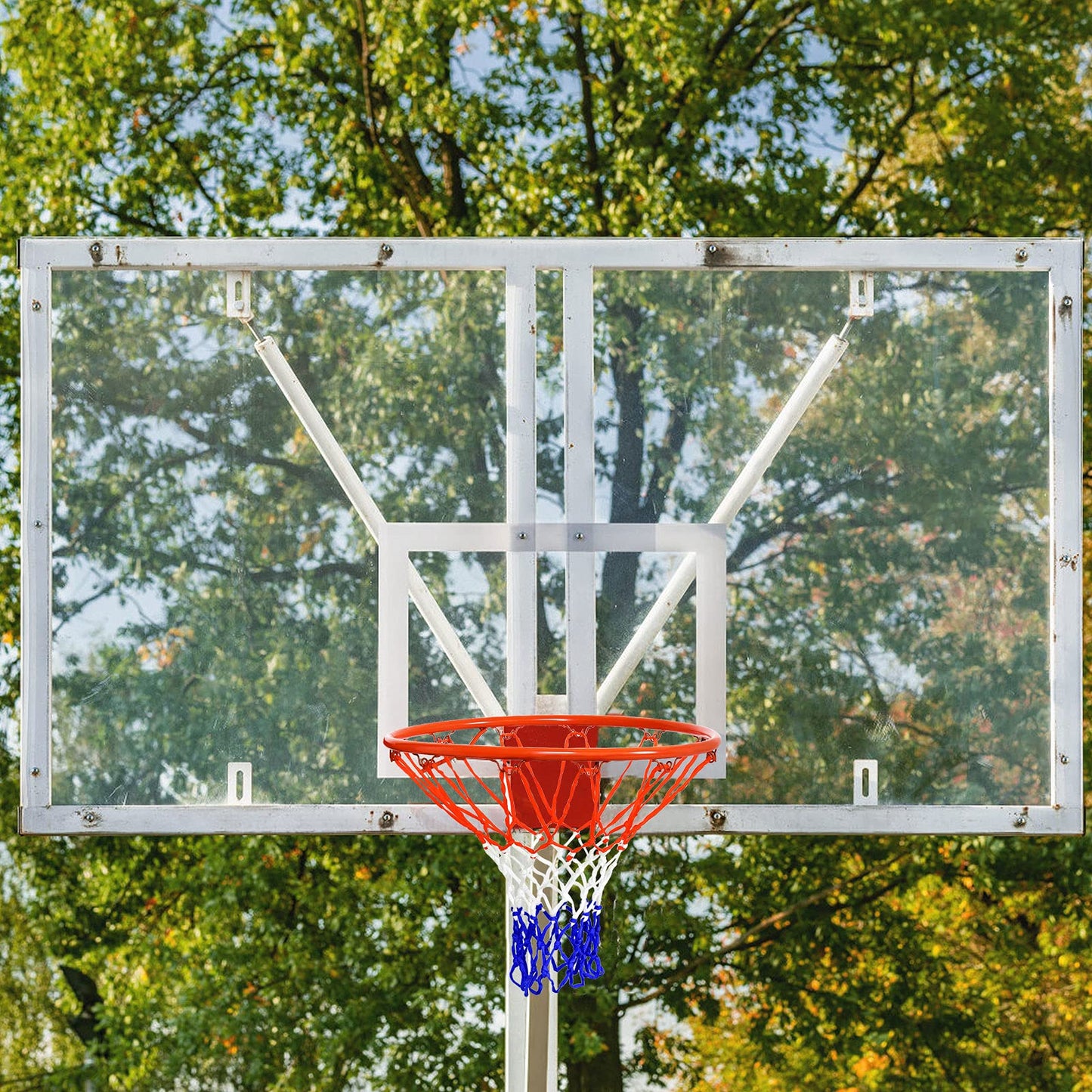 46 CM Basketball Rim Replacement Heavy-Duty Wall Mounted 18“ Basketball Hoop Net w/Standard 12 Loops
