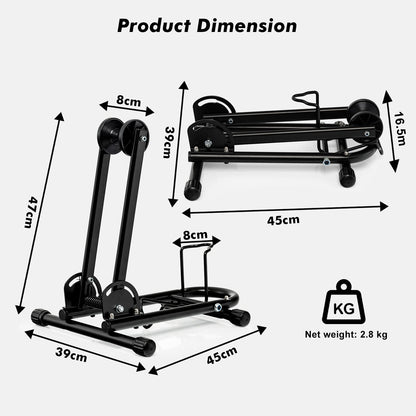 Foldable Bike Storage Stand for 61-70 cm 700C Mountain and Road Bike