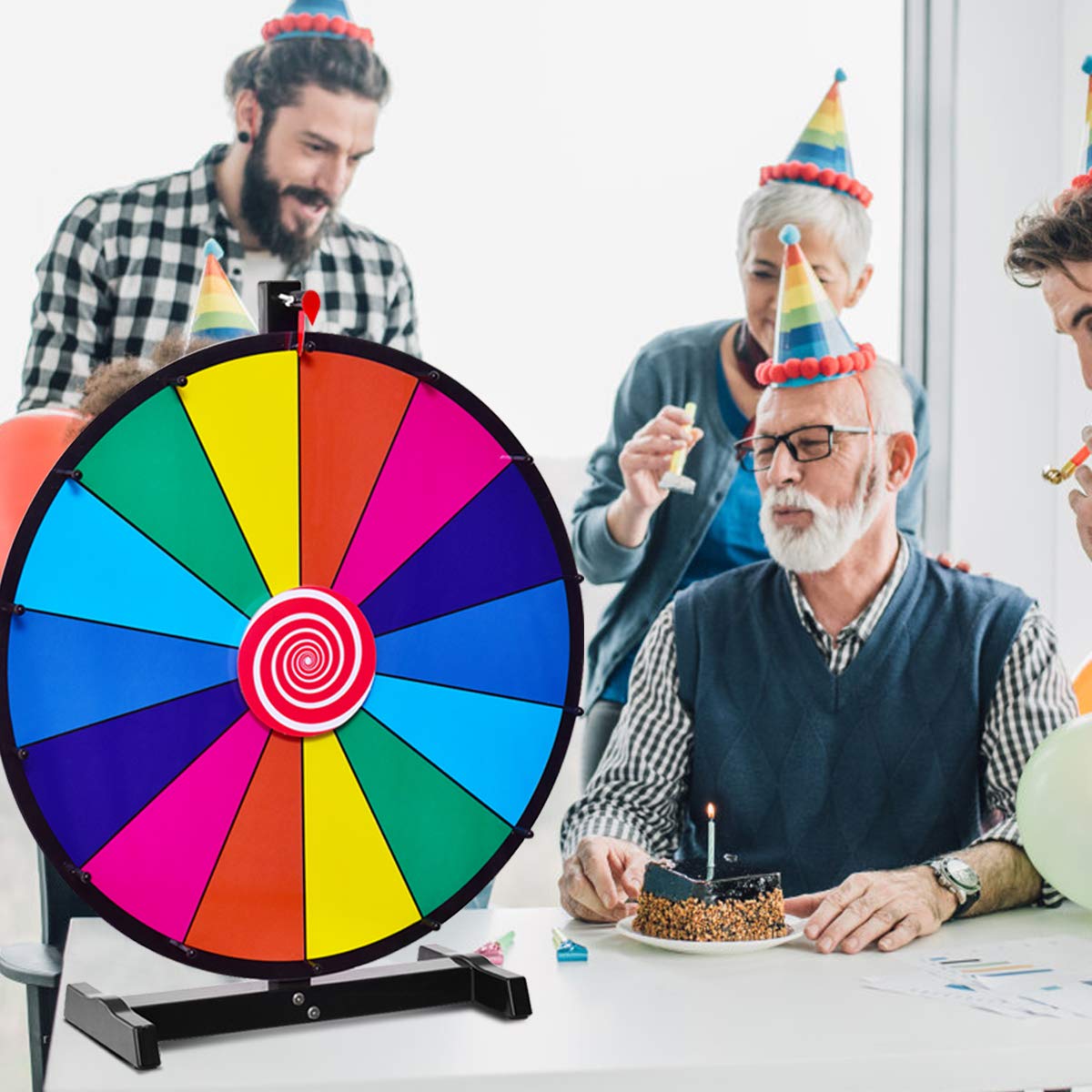 24" Tabletop Spinning Prize Wheel for Kids Adults w/Dry Erase and Marker